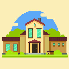 Vector graphics.Building, house, residential structure
