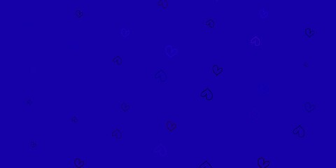 Light Blue, Red vector background with hearts.