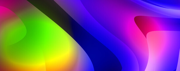 Abstract background. Colorful wavy design wallpaper. Creative graphic 2d illustration. Trendy fluid cover with dynamic shapes flow.