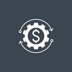 Money Making related vector glyph icon. Isolated on black background. Vector illustration.