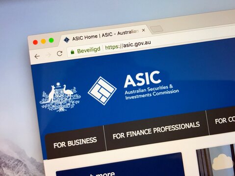 Canberra, Australia - September 7, 2018: Website of The Australian Securities and Investments Commission or ASIC, Australia's corporate regulator.