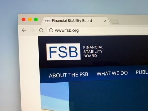 Basel, Switzerland - July 16, 2018: Website of The Financial Stability Board or FSB, a international body that monitors and makes recommendations about the global financial system.