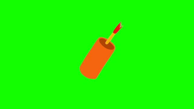 Cartoon dynamite explosion. Hand drawn Bomb animation