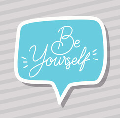 be yourself lettering with colors