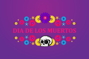 Dia de los muertos banner design template