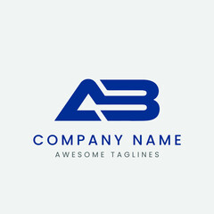 AB letter logo. A, B, BA vector logo template design