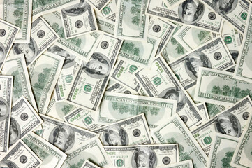 Hundred dollar bills abstract background texture USD American dollars bank notes