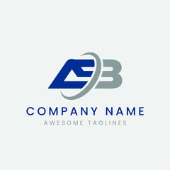 AB letter logo. A, B, BA vector logo template design