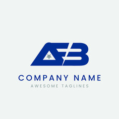 AB letter logo. A, B, BA vector logo template design