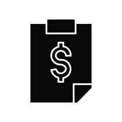dollar finances clipboard sign glyph icon
