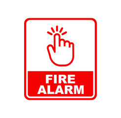 Fototapeta premium fire alarm sign on white background