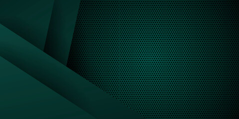 Dark green abstract metallic presentation background