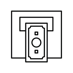 ATM Money withdrawal line icon
