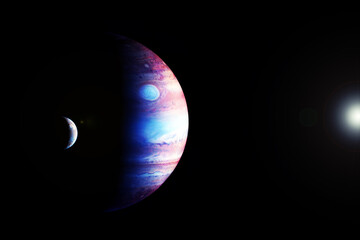 Planet Jupiter in fantastic colors. Elements of this image furnished by NASA