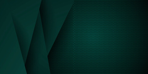 Dark green abstract metallic presentation background