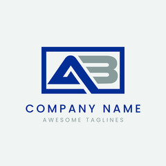 AB letter logo. A, B, BA vector logo template design