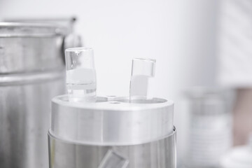 Pharmaceutical production line. Vaccine from epidemic, cancer, disease, virus