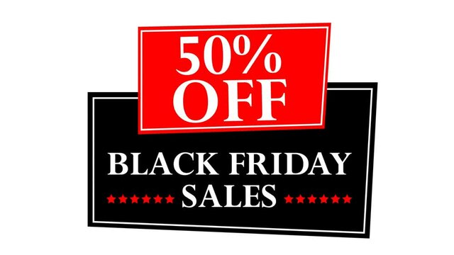 50% off black friday sale sticker vector motion animation video