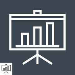Presentation Billboard Thin Line Vector Icon. Flat icon isolated on the black background. Editable EPS file. Vector illustration.