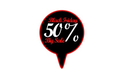 50% off black friday sale sticker vector motion animation video
