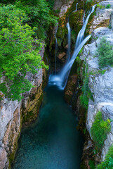 Aso Waterfalll, A&ntilde;isclo Canyon, Ordesa y Monte Perdido National Park, Huesca, Aragon, Spain, Europe
