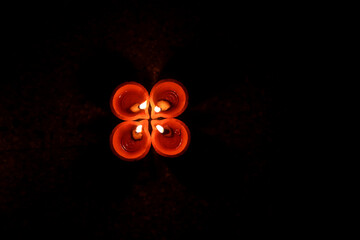 Diwali diya with rangoli colors, Diwali celebration with lights, Diya lamps lit during diwali...