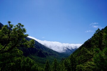 Fototapeta na wymiar Wolkenwasserfall auf La Palma