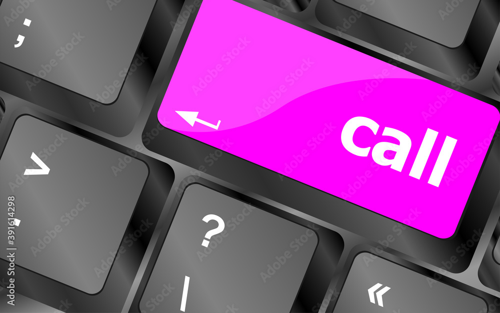 Poster computer keyboard - key call with arrow on it