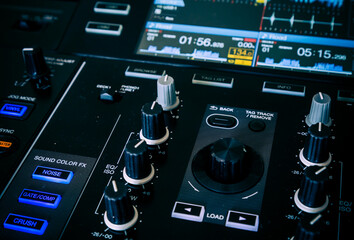 Abstract bit of a DJ mixing desk.