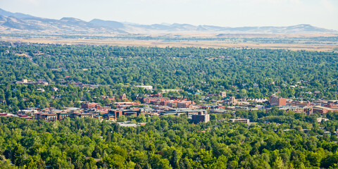 Boulder Tree Panorama - Boulder Colorado viewed from Chautauqua Park showing the dense tree scape of the city
