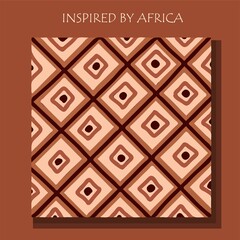 African background, flyer with grunge tribal traditional pattern. Conceptual design, Ethnic ornament. Warm browns. Trend illustration.