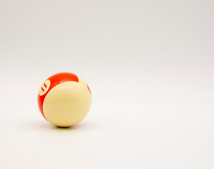 Fototapeta na wymiar One billiard ball with the number eleven on a white background.