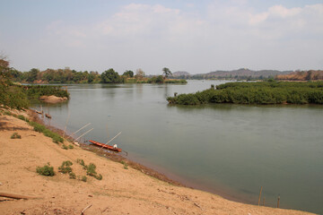 river mekong and khong island in laos