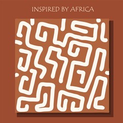 ican background, flyer with grunge tribal traditional pattern. Conceptual design, Ethnic ornament. Warm browns. Trend illustration