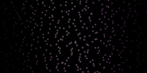 Dark Purple vector pattern with abstract stars.