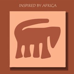 ican background, flyer with grunge tribal traditional pattern. Conceptual design, Ethnic ornament. Warm browns. Trend illustration