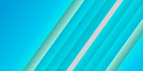 Obraz premium Blue green abstract presentation background with 3D stripes layers