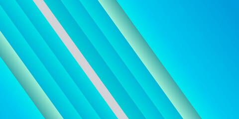 Obraz premium Blue green abstract presentation background with 3D stripes layers