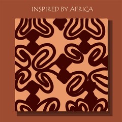 ican background, flyer with grunge tribal traditional pattern. Conceptual design, Ethnic ornament. Warm browns. Trend illustration