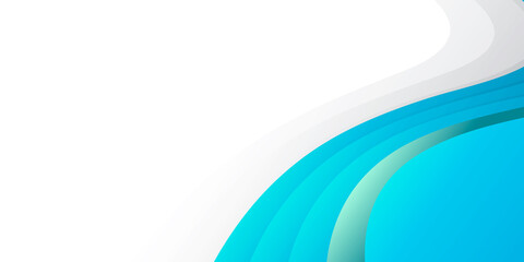 Obraz premium Blue green white abstract wavy background with business and corporate concept