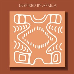 ican background, flyer with grunge tribal traditional pattern. Conceptual design, Ethnic ornament. Warm browns. Trend illustration