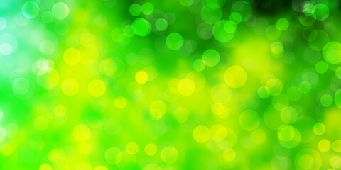 Obraz premium Light Green, Yellow vector background with circles.
