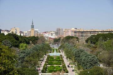 Views of the Jose Antonio Labordeta park in Zaragoza Spain