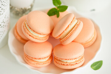 pastries macarons. Dessert. French cuisine. Selective focus.