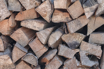 stack of dry logs background