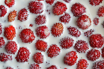 Strawberries in milk. Light dessert.
