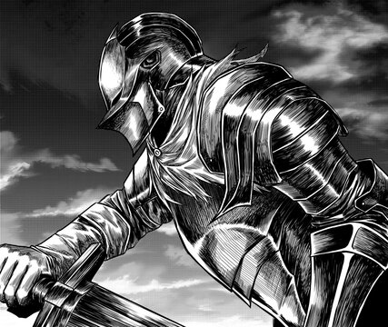 Caballero con armadura ilustración 