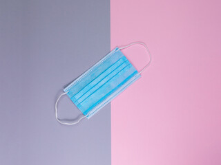 surgical mask on colorful background