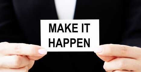 Make Things Happen card isolated on white background