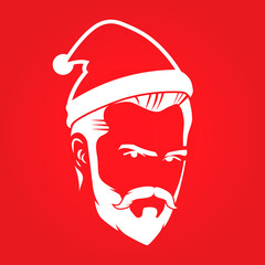Cool Santa Claus icon. Vector illustration.